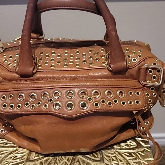 Rebecca Minkoff Morning After Bag Studded Camel Leather - Picture 2 of 12